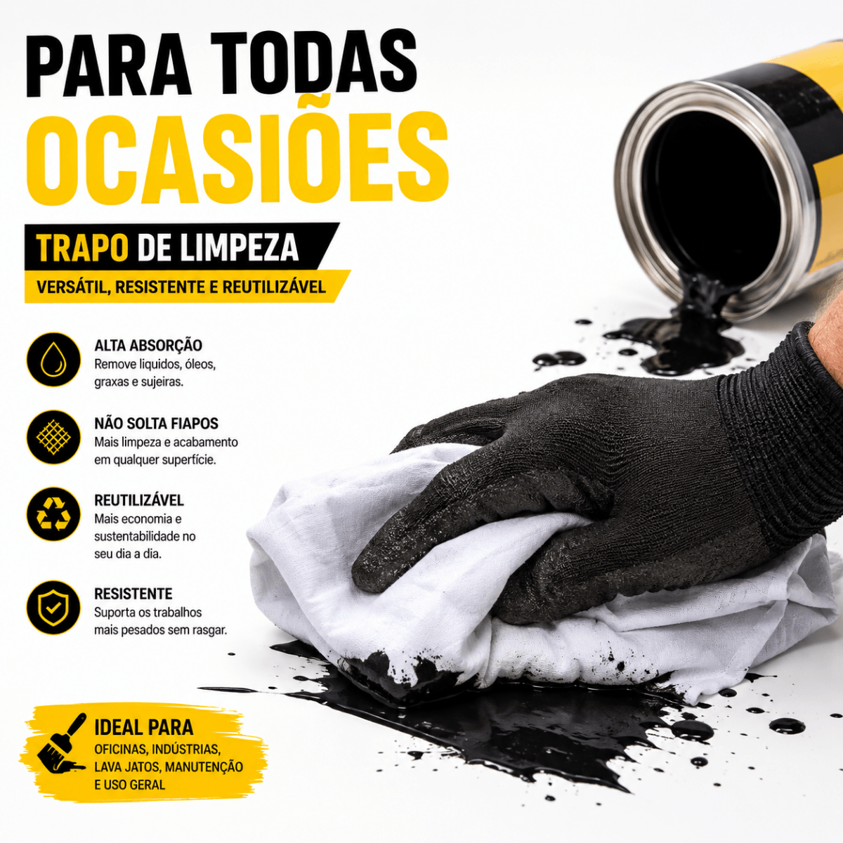Trapo Estopa Pano Limpeza Costurado Malha 1kg Geral