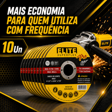 Carregar imagem no visualizador da galeria, Kit 10 Discos de Corte Elite Superflex Pro 115mm para Inox e Aço
