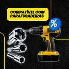 Carregar imagem no visualizador da galeria, Kit Soquete Canhão 1/4 Magnético 14 Peças Aço mm e Pol
