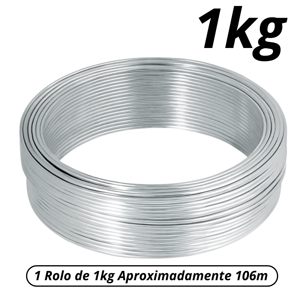 Arame Galvanizado 18 BWG 1kg 106m Liso Resistência