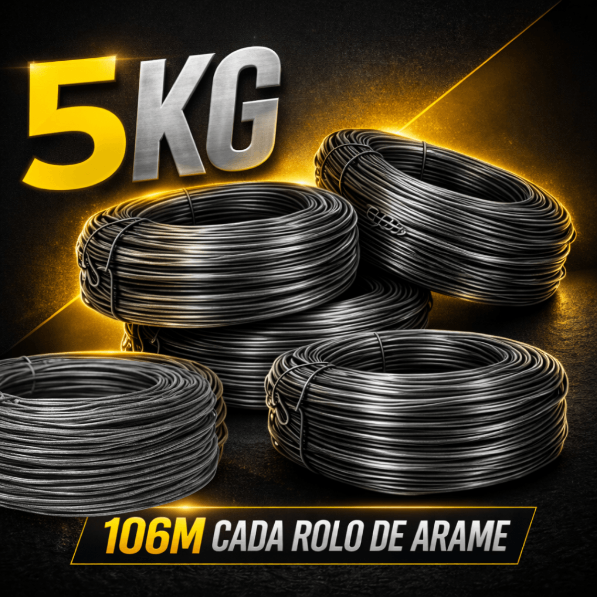 Arame Recozido Torcido 18 BWG 5kg 5 Rolos 1,24mm
